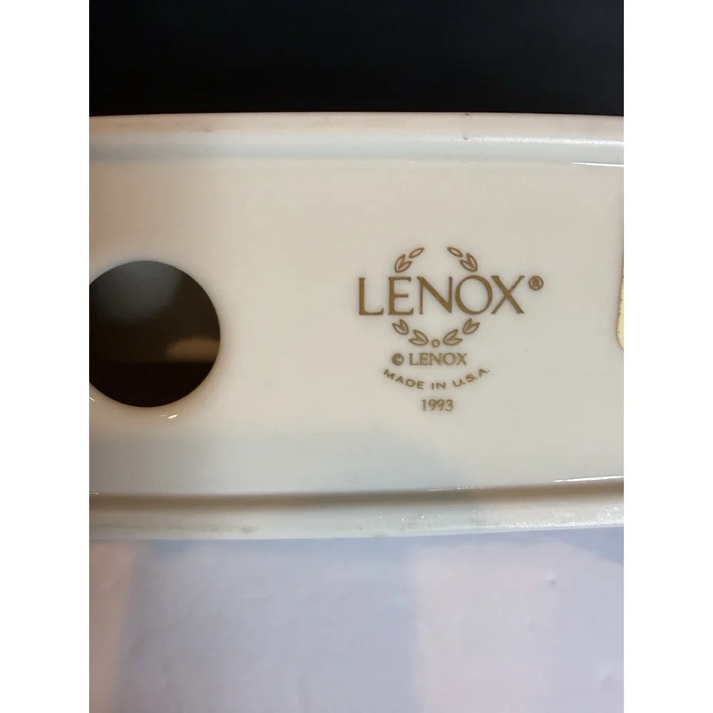 Vintage Lenox Fruits of Life Mantel Clock Fine Ivory China Quartz Gold Trim 1993